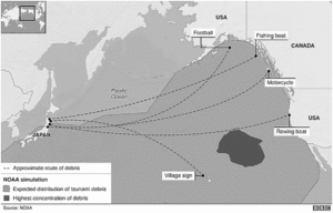 Debris route map