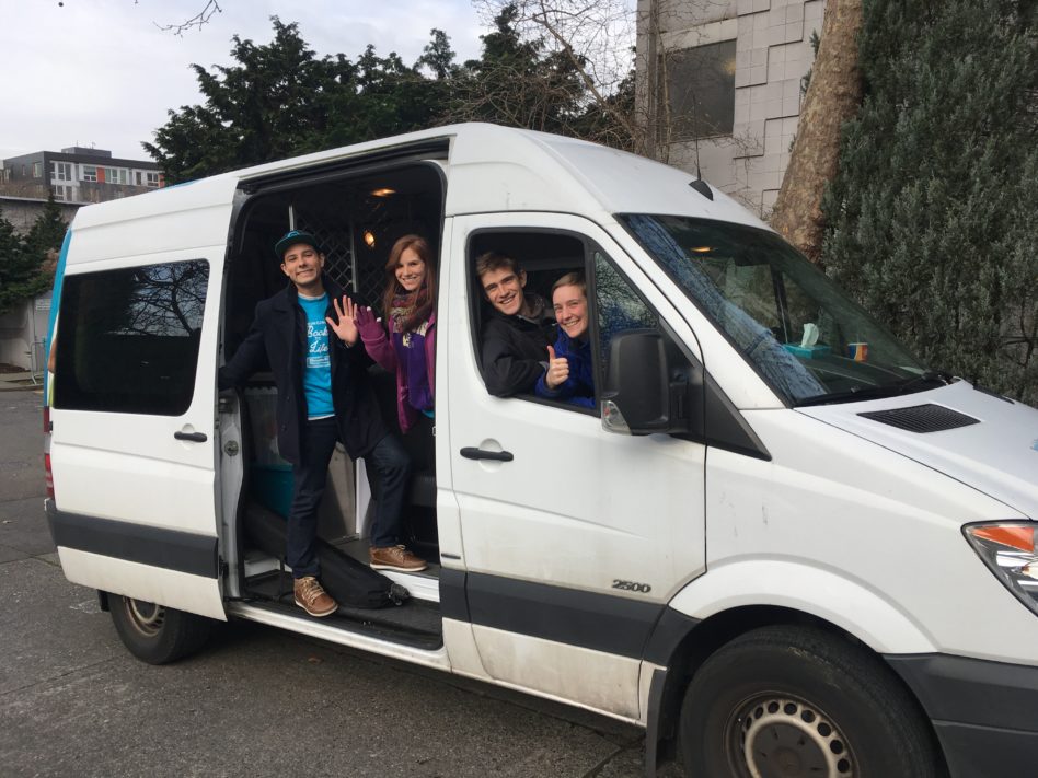 The cast of "Last Stop" about to hit the road.