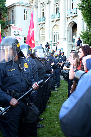 Marine Recruiting protests in 2008. Photo by John Martinez Pavliga